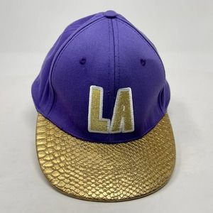 Carbon Elements LA Los Angeles Cap Purple Gold Snapback Flat Brim S914-.27